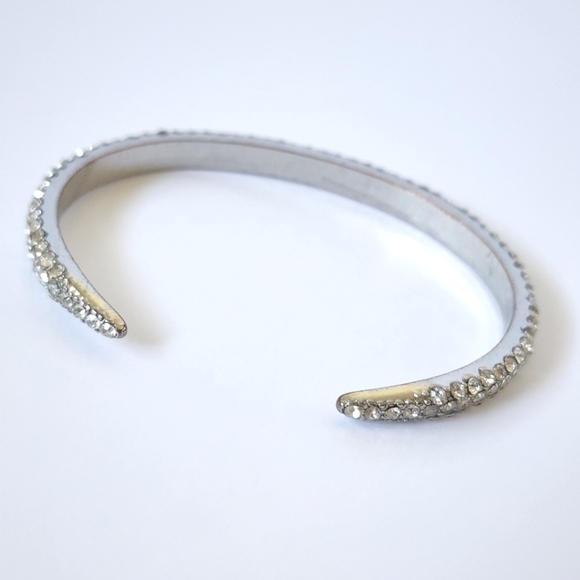 Silver open bangle bling shinny scrystal - Picture 5 of 8